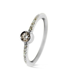 Anillo de compromiso oro blanco y diamantes