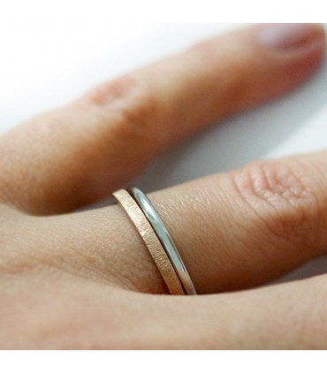 Alianza de boda oro rosa y oro blanco