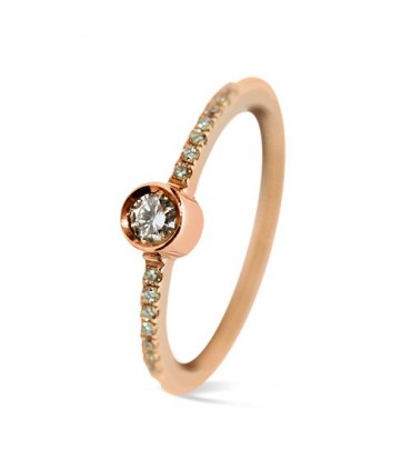 Anillo de compromiso oro rosa y diamantes