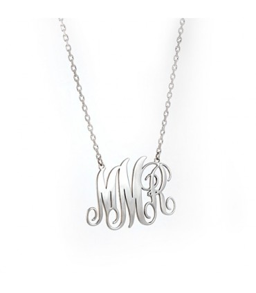 Collar personalizado de plata monograma con varias letras