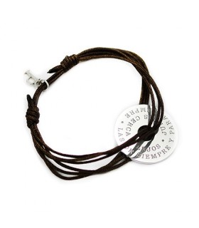 pulsera personalizada de plata grabada Rondella Nylon