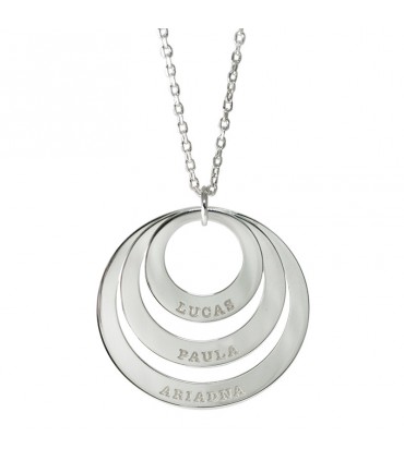collar personalizado de plata con nombres grabados