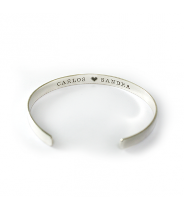 Pulsera aro personalizada de plata Eternity