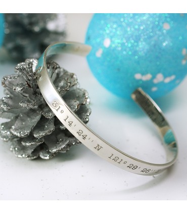 Pulsera aro personalizada de plata Eternity