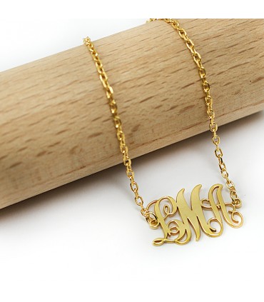 pulsera personalizada monograma oro