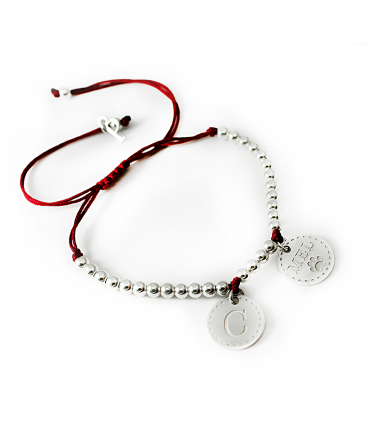 Pulsera personalizada de plata Dream Petit con medallas grabadas
